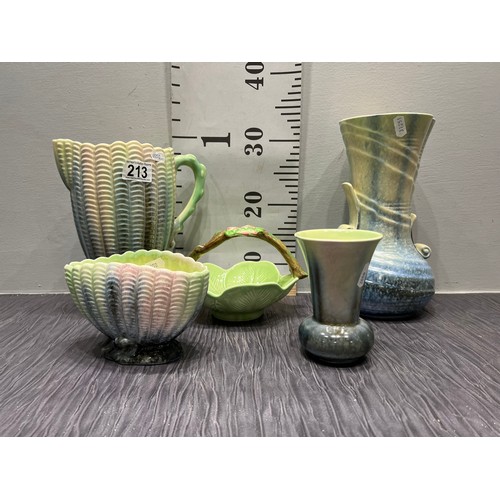 213 - 5 Sylvac pieces pottery jug, vases etc