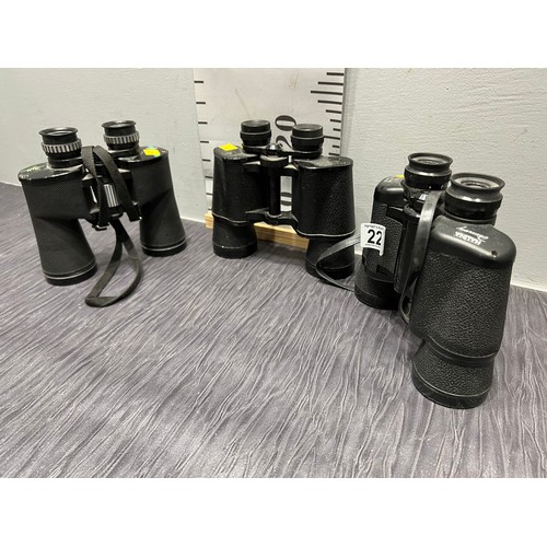 223 - 3 Pair binoculars