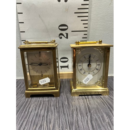 229 - 2 Brass Carriage  Clocks