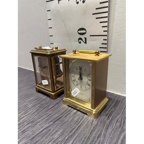 229 - 2 Brass Carriage  Clocks