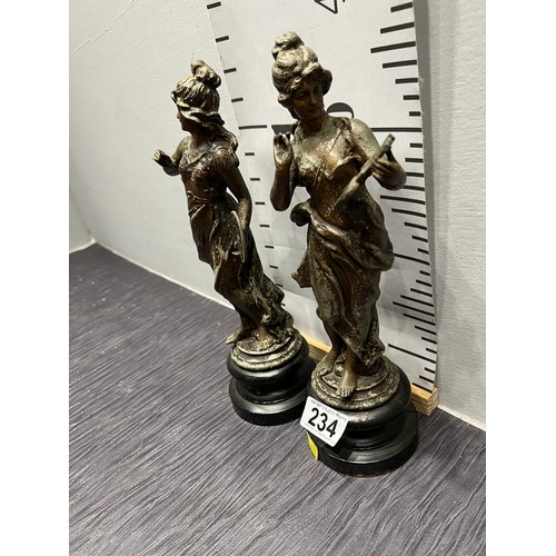 234 - Pair of victorian metal sculpture figures