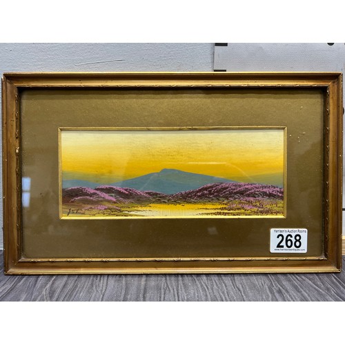 268 - Pair Moorland scene watercolours in gilt frames