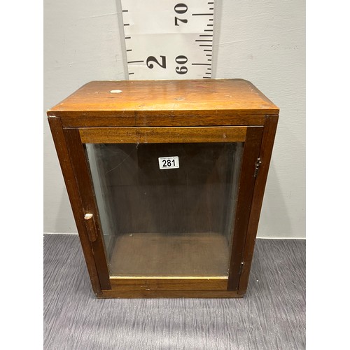 281 - Oak & Glass cabinet