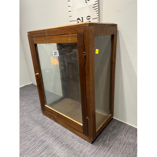 281 - Oak & Glass cabinet