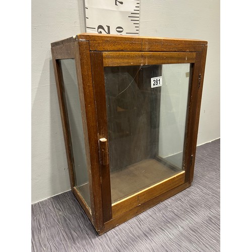 281 - Oak & Glass cabinet