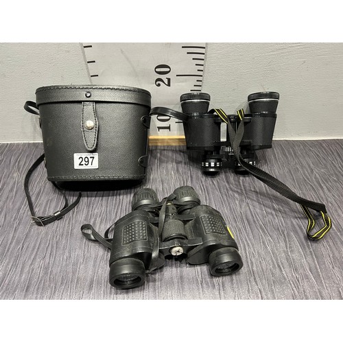 297 - 2 Pair binoculars one in case