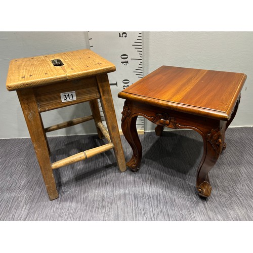 311 - Vintage science school stool + table