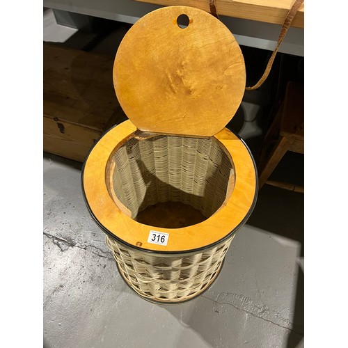 316 - Linen wicker box