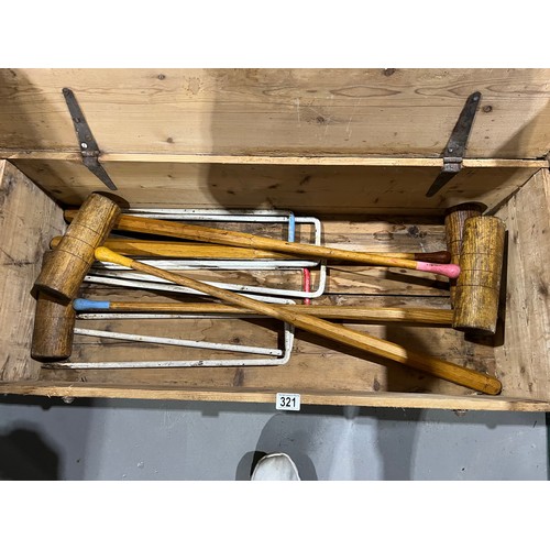 321 - Victorian croquet set in original wooden box E.A. McMillan ltd Aberdeen