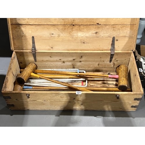 321 - Victorian croquet set in original wooden box E.A. McMillan ltd Aberdeen