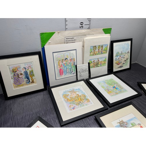 324 - Quantity watercolours , 7 are framed