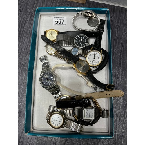 507 - Quantity assorted watches some working, pulsar, accurist etc