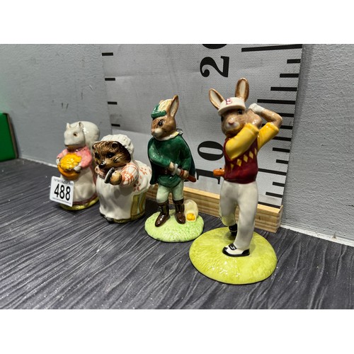 488 - 2 Beswick Beatrix potter + 2 Bunnykins figures