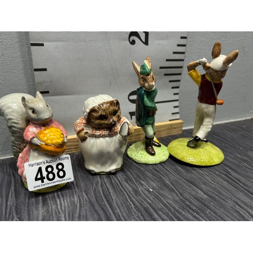 488 - 2 Beswick Beatrix potter + 2 Bunnykins figures