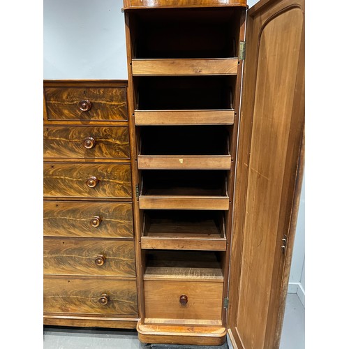 1212 - Victorian walnut compactum wardrobe