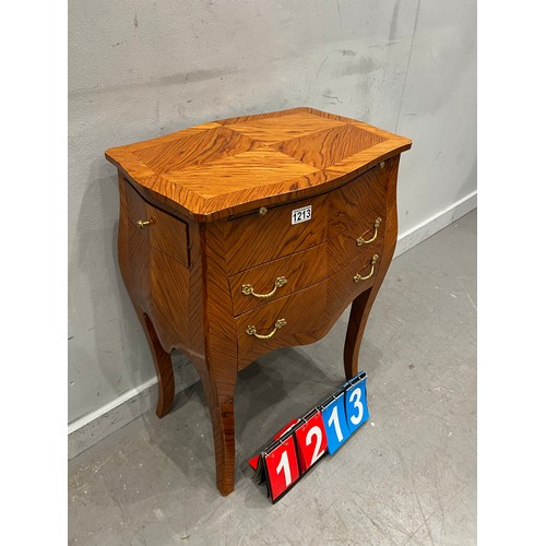 1213 - French walnut side table with drawers