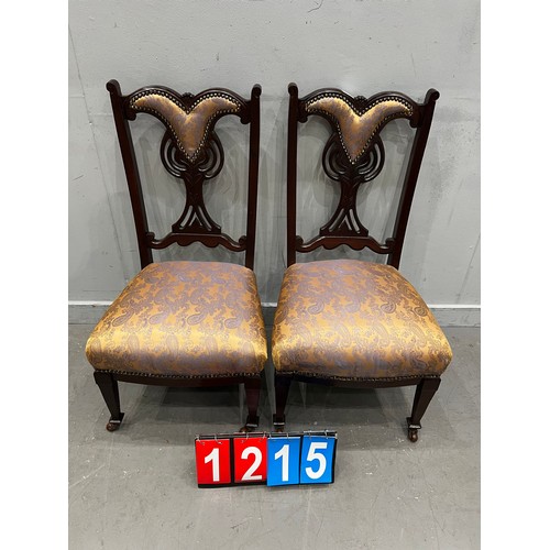 1215 - Pair of art nouveau bedroom chairs