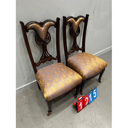 1215 - Pair of art nouveau bedroom chairs