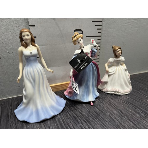 482 - 3 Royal Doulton lady figures