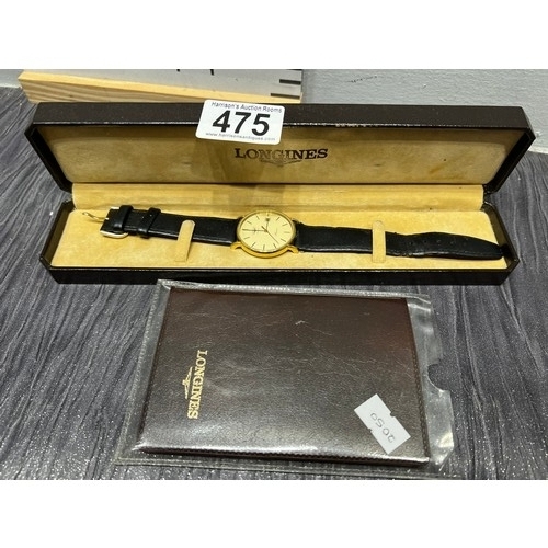 475 - Longines Gents watch in case with instructions Circa 88