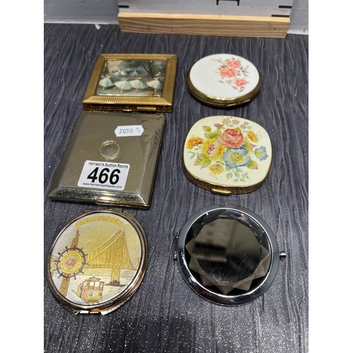 466 - 6 Powder /Mirror / Cigarette compacts , Stratton ,Gwenda etc