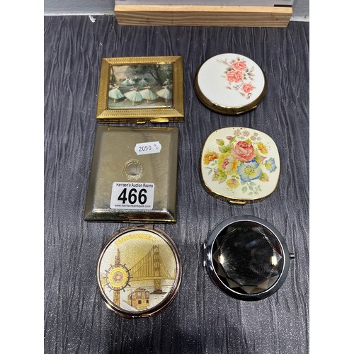 466 - 6 Powder /Mirror / Cigarette compacts , Stratton ,Gwenda etc