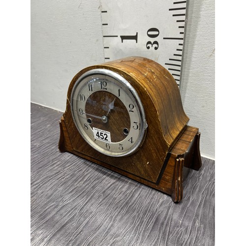 452 - Walnut deco Mantle clock