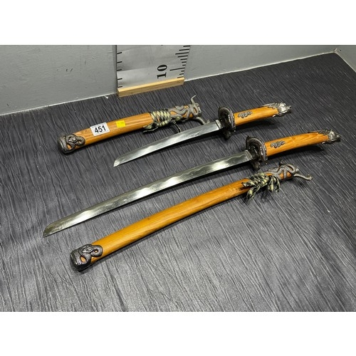 451 - 2 Samurai swords in sheaths