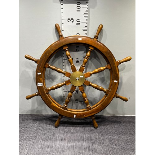 442 - Wooden ships wheel