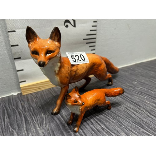 520 - Beswick mother & baby foxes