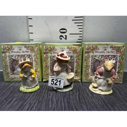 521 - Royal Doulton Bramley Hedge figures boxed