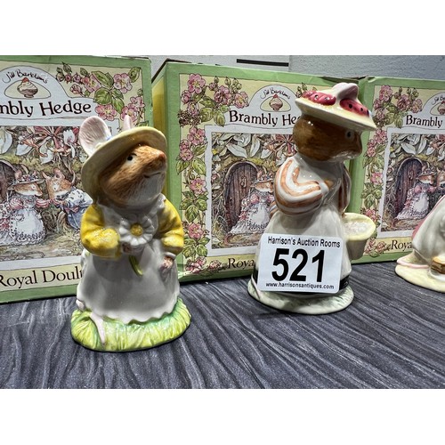 521 - Royal Doulton Bramley Hedge figures boxed