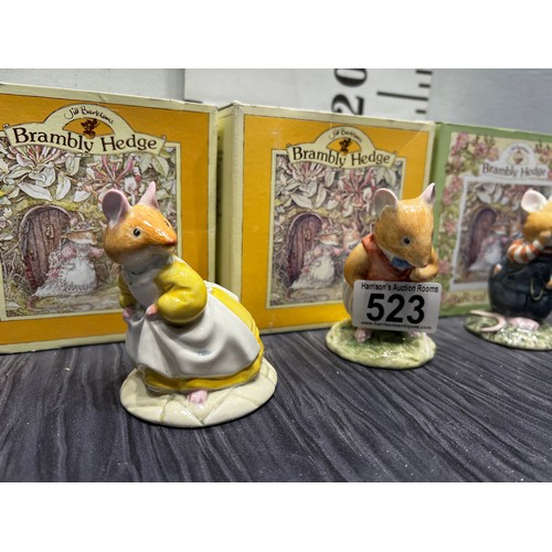 523 - 3 Royal Doulton Bramley Hedge figures boxed