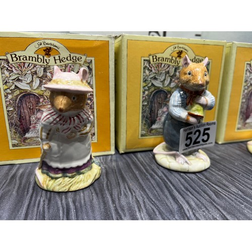 525 - 3 Royal Doulton Bramley Hedge figures boxed