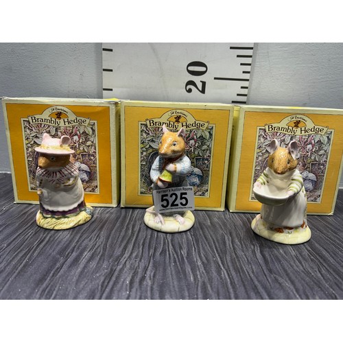 525 - 3 Royal Doulton Bramley Hedge figures boxed