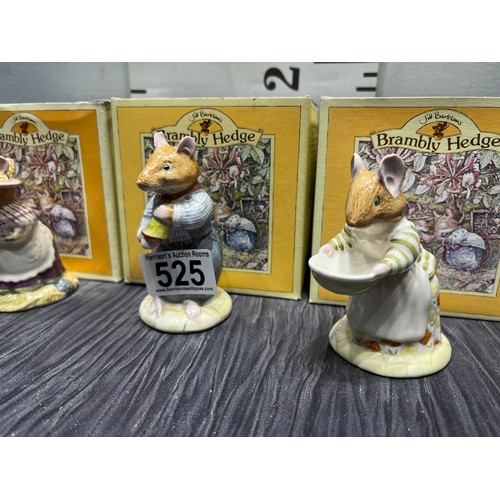 525 - 3 Royal Doulton Bramley Hedge figures boxed