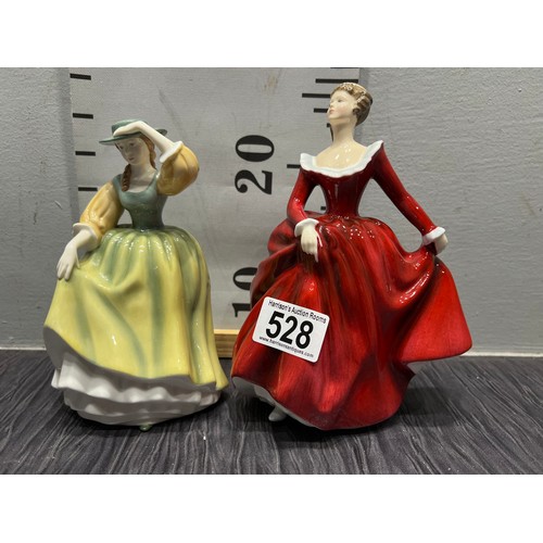 528 - 2 Royal Doulton lady figures