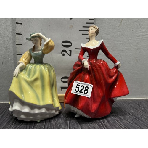 528 - 2 Royal Doulton lady figures