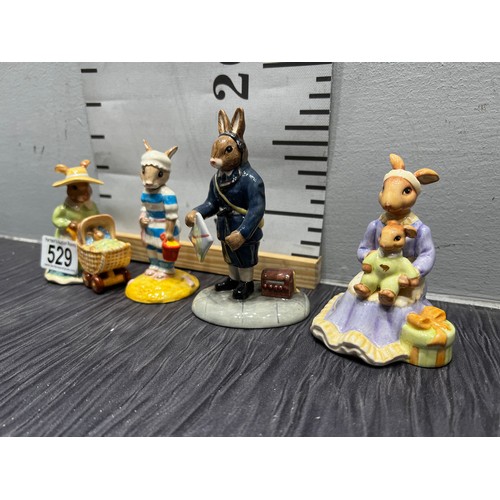 529 - 4 Royal Doulton Bunnykins figures