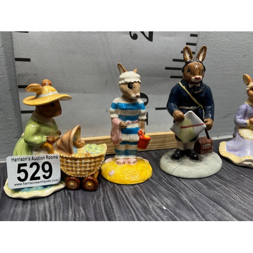 529 - 4 Royal Doulton Bunnykins figures