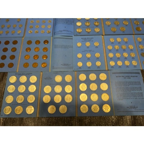 540 - 5 coin collection sets ,British florins ,shillings ,half crowns , sixpence half pennies