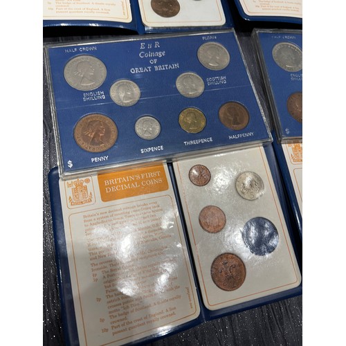 544 - 4 cased coinage of Britain + 4 Britain's 1st Decimal coins