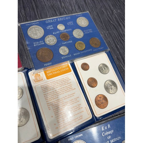 544 - 4 cased coinage of Britain + 4 Britain's 1st Decimal coins