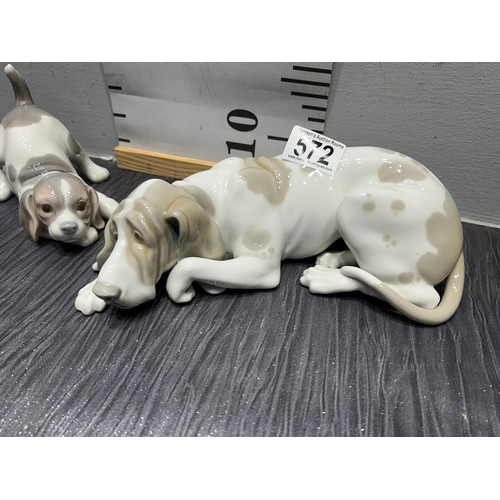 572 - Lladro Large dog & puppy