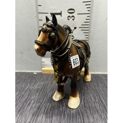 603 - Beswick Shire Horse with harness