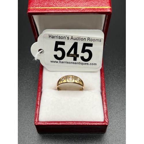 545 - 9ct Gold & diamond ring size M  2.7g box not included