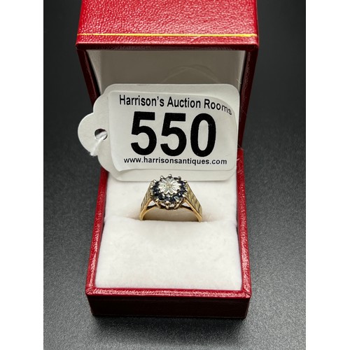 550 - 9ct gold ring 3.5g gross size M box not included