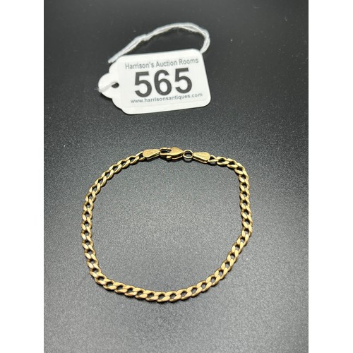 565 - 9ct gold wrist chain 7.7g gross