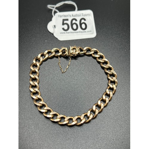 566 - 9ct gold wrist chain 15.7grams