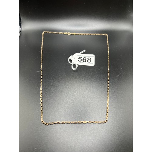 568 - 9ct gold neck chain 8.5 grams 27